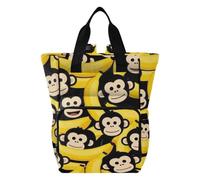 Yoogain Baby Girl Diaper Bag for Mom Playful Monkey Banana Black Pattern