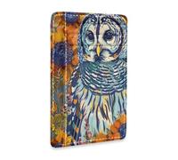 Yoogain Barred Owl Floral Pattern leather slim card wallet women With Cash Slot RFID Blocking wallet for cards for Men and Women