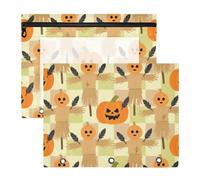 Yoogain Binder pencil pouches Portable 3 Hole Pocket for 3 Rings Binder 2 Pack Students Classroom Supplies Funny Halloween Pumpkin Scarecrow