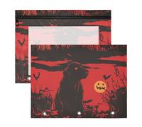 Yoogain Binder pencil poucheses Multi-Purpose 3 Hole Punch for A4 Paper Letter 2 Pack Students School Supplies Dead Labrador Halloween