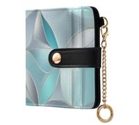 Yoogain Blue Grey Glasses Women's Folding Wallet For Women Portable Everyday PU Leather Wallet for Men Women Travel