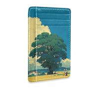 Yoogain Cartoon Animation Sense Yellow Field leather mens wallets slim With Cash Slot RFID Blocking small credit card holder for men&women
