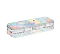 Yoogain Cartoon Cute Fake Sequin Bird Clear Pencils Box Double-Deck Transparent Pens Case For School With Lid