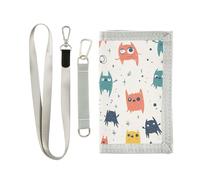 Yoogain Cartoon Funny Monsters Cute billfolds for credit cards minimalist men wallets with lanyard, cartoon funny monsters cute, One Size, Fashion