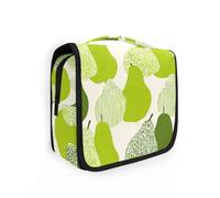 Yoogain Cartoon Green Pear Fruit kit for travel with hanging hook stylish cosmetic organizer with Compartments & Handle