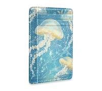 Yoogain Cartoon Jellyfish A River leather wallets for women slim With Cash Slot RFID Blocking credit card case for Men and Women