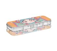 Yoogain Chinese Culture Peking Opera Orange Plastic Pencil Box Clear Double Layer Pens Case Boxes For Stationery Supplies With Snap-Tight Lid