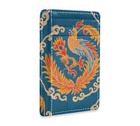 Yoogain Chinese Culture Phoenix Pattern leather thin wallet for women slim with money clip RFID Blocking card clip for men&women
