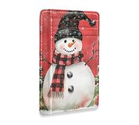 Yoogain Christmas Snowman Cute Cartoon leather thin wallet for women slim with money clip RFID Blocking wallet card holder for Men and Women