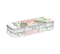 Yoogain Clover Flowers Love Bird Plastic Pencils Box Clear Double Deck Pens Case Hard For Art Supplies With Lid