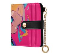 Yoogain Comic Illustration Beauty Red Women's Folding Wallet Fancy Premium PU Leather Wallet for Men Women Travel