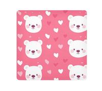 Yoogain Customizable Adorable Bear Valentine's Day PeachMake Up Bag Pouchs Cloth Self-Adhesive Portable Makeup Organizer Wrap 21.7 X 21.7 Wrapper Organizer Bags For Women, adorable bear Valentine's