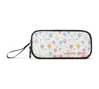 Yoogain customizable Cartoon Cute Colorful Balloons Nylon Large Pencil Bag Big Capacity Big Pencil Case With Zipper Stationery Bag for High School Teacher