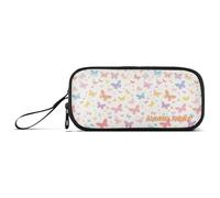 Yoogain customizable Cartoon Cute Colorful Butterflies Nylon Pencil Bags For Teen Large Capacity Zip Pencil Case Stationery Organizer for Elementary Women