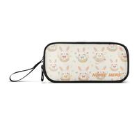 Yoogain customizable Cartoon Cute Light Color Rabbits Nylon School Supply Pencil Bag Big Capacity Big Pencil Case With Zipper Stationery for Preppy School Teen Girls