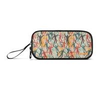 Yoogain customizable Colorful People Print Nylon Pen Case Pencil Bag High Capacity Pencil Case For Teen Stationery Bag for Office Student