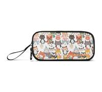 Yoogain customizable Cute Cartoon Animals Nylon Pencil Bags With Zipper Big Capacity College Pencil Case School Stationery for School Kids