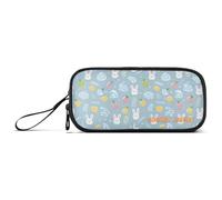 Yoogain customizable Easter Animals Rabbits Cute Nylon Girls Pencil Bag High Capacity Mesh Pen Pencil Case School Stationery for High School Teen