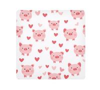 Yoogain Customizable Happy Valentine's Day Cartoon Pig WhiteMakeup Travel Case Cloth Magic Self-Adhesive Travel Bag Organizer Wrap 21.7 X 21.7 Wrapper Makeup For Women, Happy Valentine's Day cartoon
