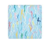 Yoogain Customizable Multicolored Abstract Stick FigureMakeup Organizer Bag Cloth Self Adhesive Portable Makeup Organizer Wrap 21.7 X 21.7 Wrapper Cosmetic Organizers For Travel, multicolored abstract