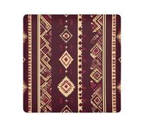 Yoogain Customizable Vintage Bohemian Style Pattern Dark Red and GoldMakeup Organizer Bag Cloth Magic Self-Adhesive Cosmetic Travel Bag Organizer Wrap 21.7 X 21.7 Wrapper Makeup For Women, Vintage