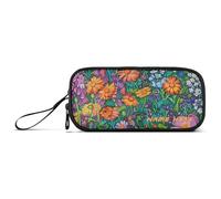 Yoogain customizable Wild Flowers in Monet's Garden Nylon Pencil Bag College Large Capacity Large Pencil Case Stationery Bag for Middle School Preppy
