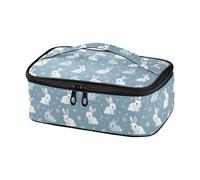 Yoogain Cute Blue Playful Bunny Lunch Bag Large Capacity Lunch Box For Work with Handle for Picnic