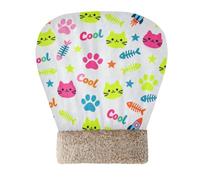 Yoogain Cute Cool Cat and Paws Green White Cat Bed Cave Sleeping Bag for Indoor Cats or Small Dogs Pet Calming Nest Winter Soft Semienclosed