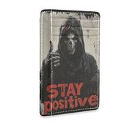 Yoogain Death God Skull leather mens wallet slim With ID Window RFID Blocking small card wallet woman for Men and Women