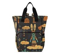 Yoogain diaper backpack Hopi Kachina Doll Turquoise Brown Boho