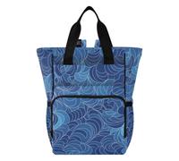 Yoogain Diaper Bag Backpack for Moms Dads Guilloche Blue