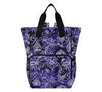 Yoogain Diaper Bag Backpack for Moms Dads White Line Patterns Purple