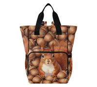 Yoogain Diaper Bag Backpack for Women Cute Squirrel in Acorn Pile