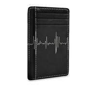 Yoogain Doctors Electrocardiogram leather men wallet slim with money clip RFID Blocking card clip for men&women