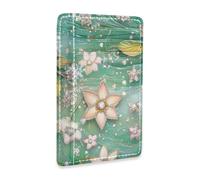 Yoogain flower Glittering Shining leather womens wallet slim With Cash Slot RFID Blocking id card holder for men&women