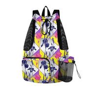 Yoogain Flower Japanese Elegant Drawstring Backpacks Camp Bag With Inside Pockets Pull String Bag Waterproof