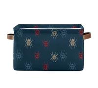 Yoogain Funny Animal Spider Dark Blue storage baskets, foldable waterproof durables fabric cube storage bins with sturdy handle Hamper Decorar for clothing