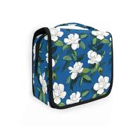 Yoogain Gardenia Cloud White Blue travel makeup bags with hanging hook stylish skincare bag Vertical Free-Standing