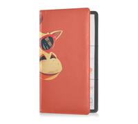 Yoogain Giraffe Red Cartoon Cool Pu Leather Registration and Insurance Card Holder Glove Box Organize Wallet Accessories Case for Essential Document, Driver License, Cards