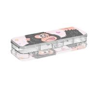 Yoogain Give Me My Money Gorilla Plastic Box For Pencils 2 Layer Large Pens Case For School With Snap-Tight Lid