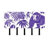 Yoogain Gorilla Purple Keys Holder on Wall with Mail Organizer & 5 Hook Self-Adhesive Hanging Wall Decorations Wall Hook for Living Room