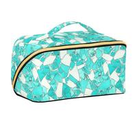Yoogain Greenish-white Glass Shards Travel Bag with dividers Essentials Capacity Travel Cosmetic Bag Travel-Size Accessories
