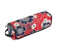 Yoogain Hair Tools Travel Bag and Heat Resistant Mat with Zipper Waterproof Flat Curling Irong Travel Organizer for Flat Irons, Straighteners, Curling Irons, Japan Vine Pattern Floral Red Travel