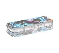 Yoogain Halloween Black Cats Spider Web Clear Pencils Box 2 Layer Hard Pens Cases For Kids With Snap And Lid