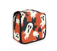 Yoogain Halloween ghosts Black Cute Orange bag for travel with hanging hook Essentials hanging makeup bag with Compartments & Handle