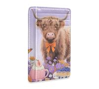 Yoogain Hello Fall Autumn Cow Pumpkin Flower leather men's wallets slim With Cash Slot RFID Blocking small card holder for Men and Women