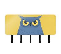 Yoogain Indian owl Thunder Yellow Wall Key Holder with Mail Organizer & 5 Hook Self-Adhesive Hanging Home Decor Wall Hanger for Living Room
