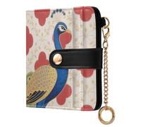 Yoogain Indian Style Peacock Women's Folding Wallet For Women Waterproof PU Leather Card Wallet for Men Women Travel