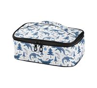 Yoogain Indigo Playful Alligator Cooler Lunch Bag Waterproof Thermal Lunch Boxes with Handle for Work