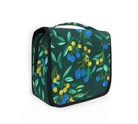 Yoogain Italy Blueberry Emerald Green cosmetic bags with zipper with hanging hook Lightweight make up bag with Compartments & Handle